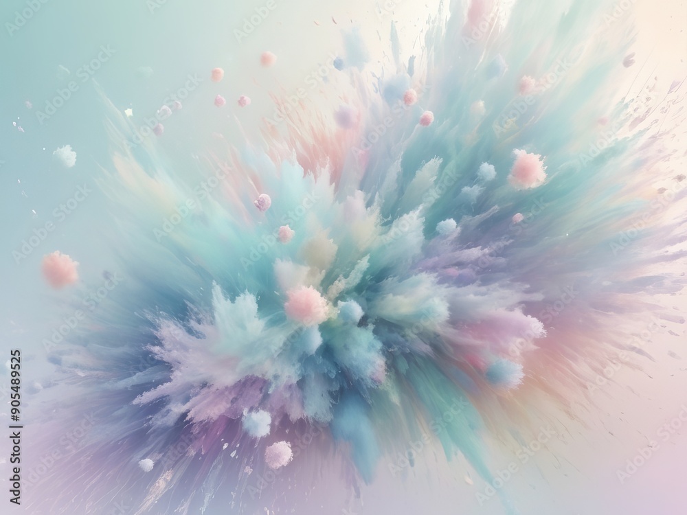 Obraz premium Abstract pastel explosion on light background with copy space
