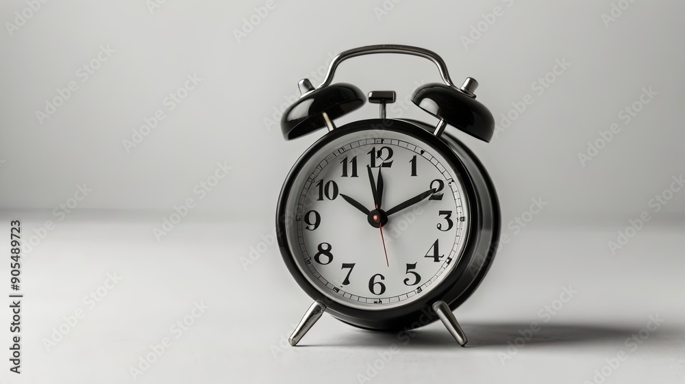 Classic Alarm Clock on White Background Classic Alarm Clock on White Background