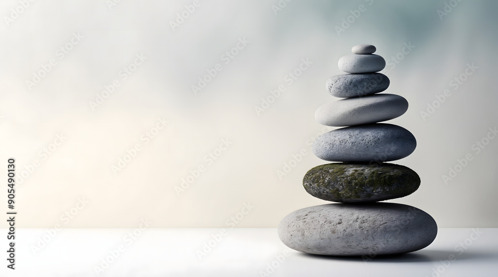 Obraz premium zen stones stacking peaceful calmness background