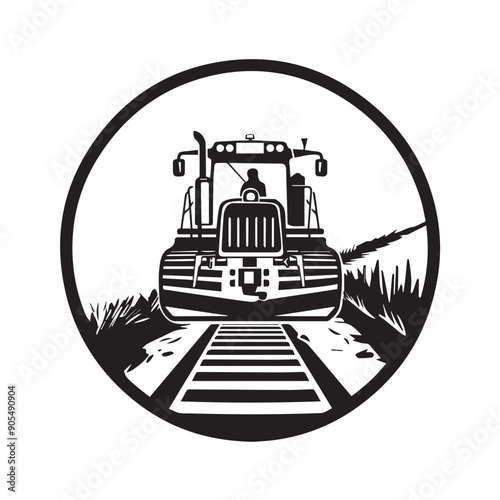 CRAWLER CARRIER in cartoon, doodle style . Image for t-shirt, web, mobile apps and ui. Isolated 2d vector illustration in logo, icon, sketch style, Eps 10, black and white. AI Generative