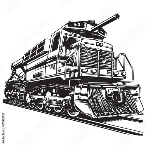 CRAWLER CARRIER in cartoon, doodle style . Image for t-shirt, web, mobile apps and ui. Isolated 2d vector illustration in logo, icon, sketch style, Eps 10, black and white. AI Generative