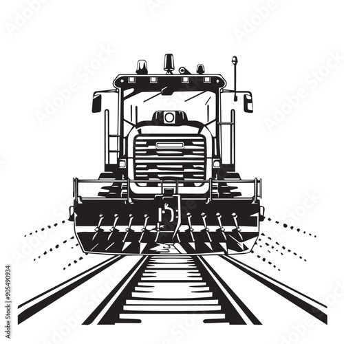 CRAWLER CARRIER in cartoon, doodle style . Image for t-shirt, web, mobile apps and ui. Isolated 2d vector illustration in logo, icon, sketch style, Eps 10, black and white. AI Generative