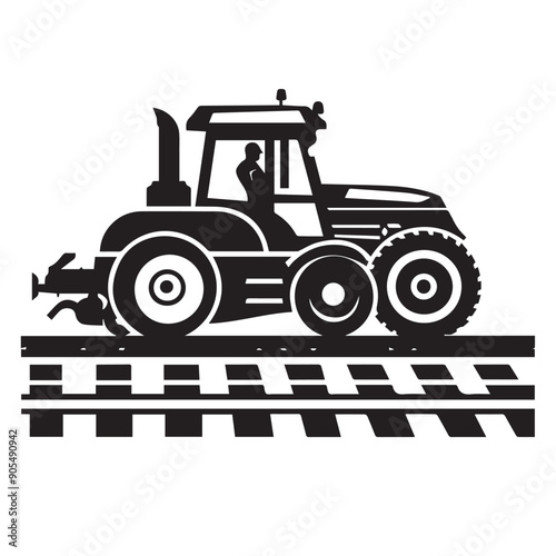 CRAWLER CARRIER in cartoon, doodle style . Image for t-shirt, web, mobile apps and ui. Isolated 2d vector illustration in logo, icon, sketch style, Eps 10, black and white. AI Generative