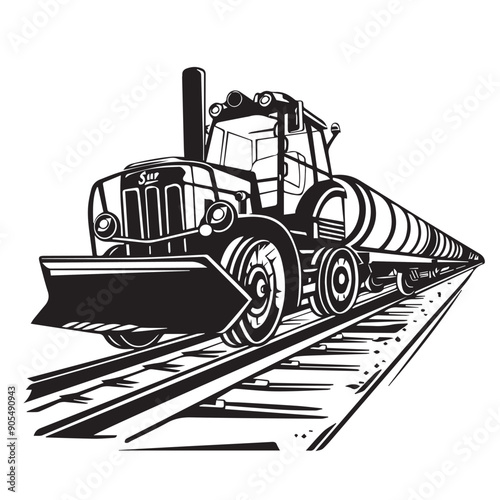 CRAWLER CARRIER in cartoon, doodle style . Image for t-shirt, web, mobile apps and ui. Isolated 2d vector illustration in logo, icon, sketch style, Eps 10, black and white. AI Generative