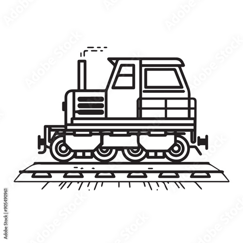 CRAWLER CARRIER in cartoon, doodle style . Image for t-shirt, web, mobile apps and ui. Isolated 2d vector illustration in logo, icon, sketch style, Eps 10, black and white. AI Generative