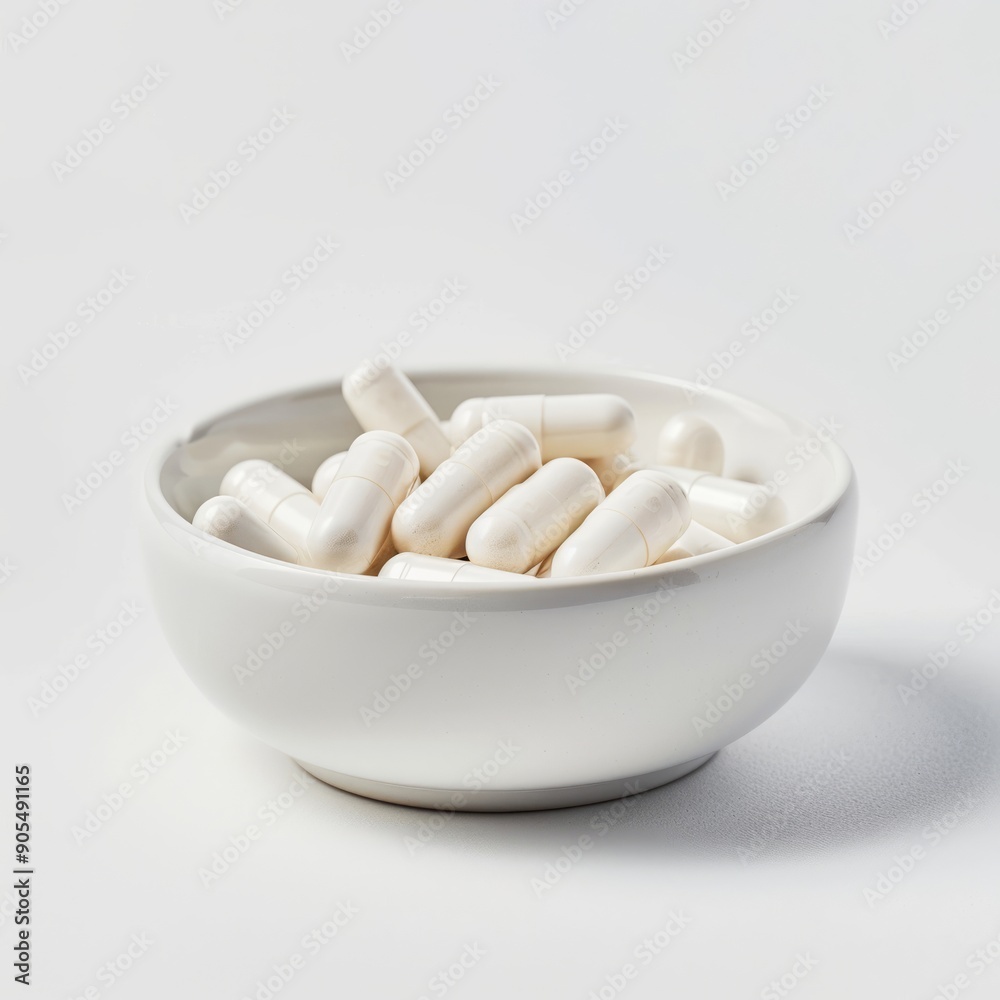 Medium shot of Herbal supplement pills in a blue-transparent plastic container, isolated on a white background, Medium shot of Herbal supplement pills in a blue-transparent plastic container, isolated on a white background,