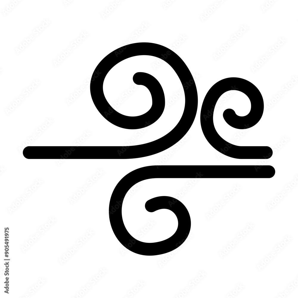 Wind icon in thin line style vector illustration graphic design Wind icon in thin line style vector illustration graphic design