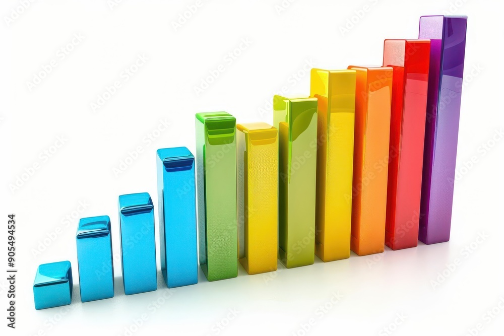 a business graph showing sales growth, upward trend, vibrant colors, modern design, photorealistic, isolated on white background a business graph showing sales growth, upward trend, vibrant colors, modern design, photorealistic, isolated on white background