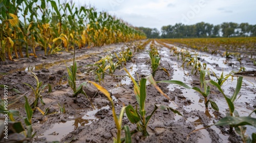 Losses. Harvest of Maize Crops Damaged by Flooded Field and Mold Blight