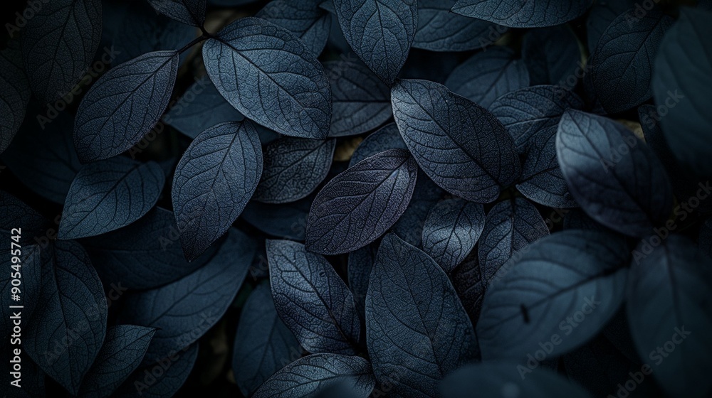 Dark Leaves with Detailed Texture. Dark Leaves with Detailed Texture.