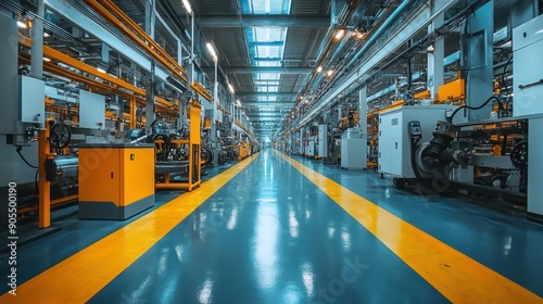 the interior of a modern factory
