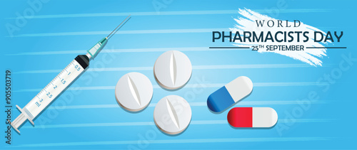 World Pharmacists Day 25th September vector poster
