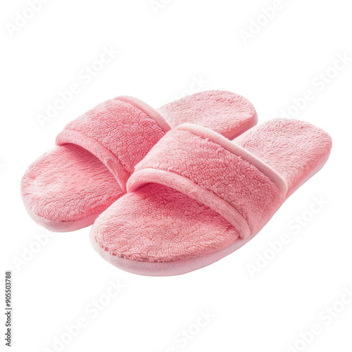 PNG Cozy pink slippers perfect for relaxing at home or during spa days, providing comfort and warmth for your feet.