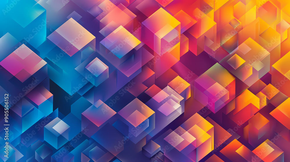 Abstract colorful cube illustration Abstract colorful cube illustration