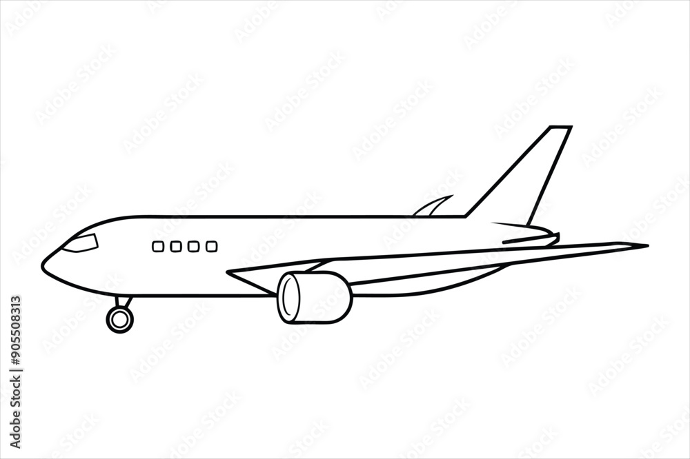 Boeing 787 Dreamliner line art vector Boeing 787 Dreamliner line art vector