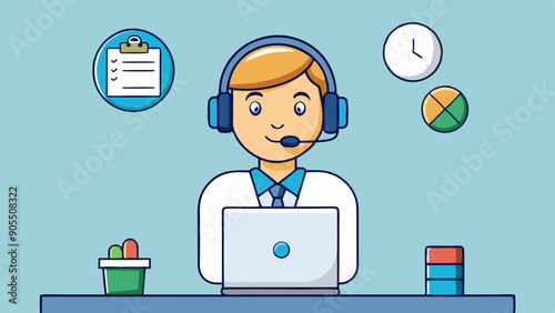 dando tips de farmacovigilancia call center vector illustration