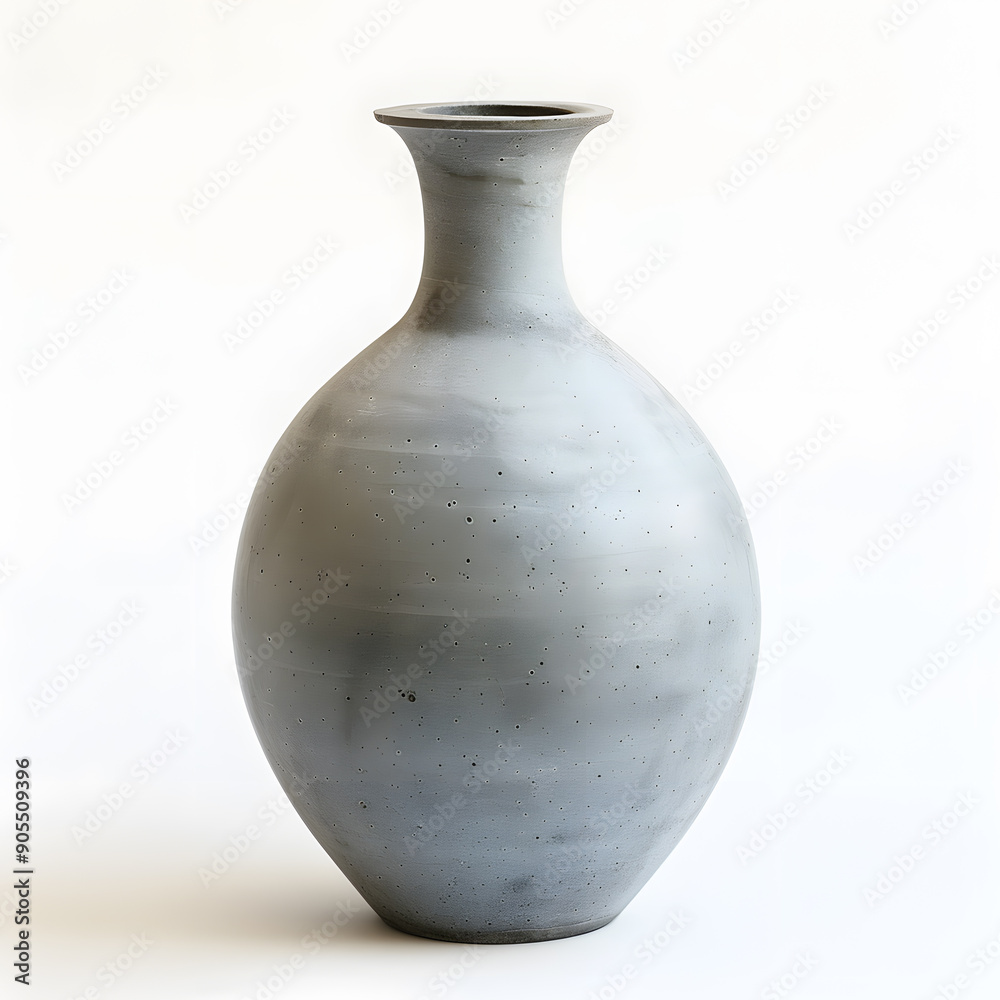 Grey ceramic vase isolated on white background Grey ceramic vase isolated on white background