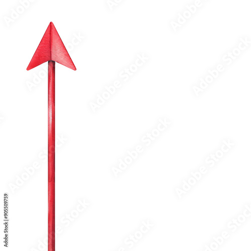 A vibrant red arrow pointing upwards, symbolizing direction, progress, and positive growth in various contexts.