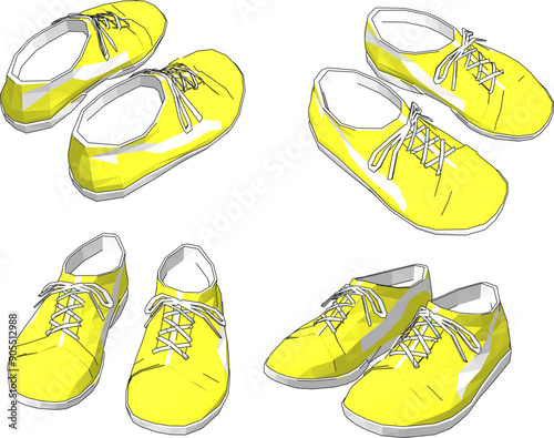 Vector sketch illustration of design for men and women's sneakers sandals for walking