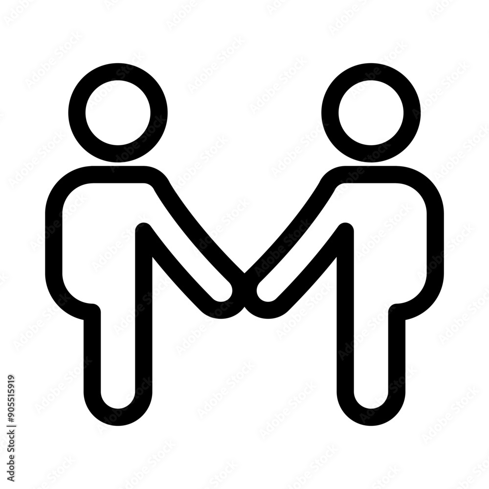 Friendship icon in thin line style vector illustration graphic design Friendship icon in thin line style vector illustration graphic design