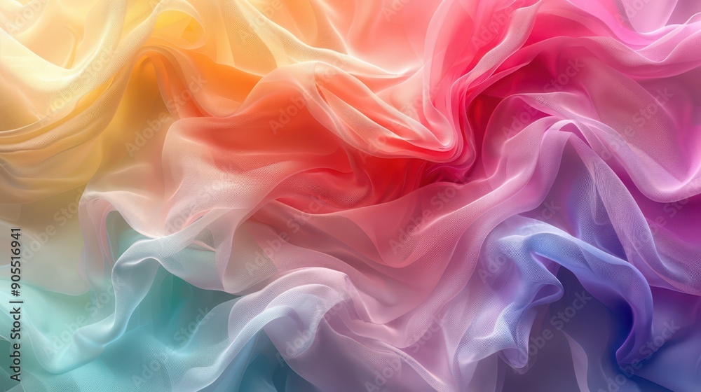 A soft, flowing fabric with vibrant colors blending harmoniously, perfect for artistic and creative backgrounds. A soft, flowing fabric with vibrant colors blending harmoniously, perfect for artistic and creative backgrounds.