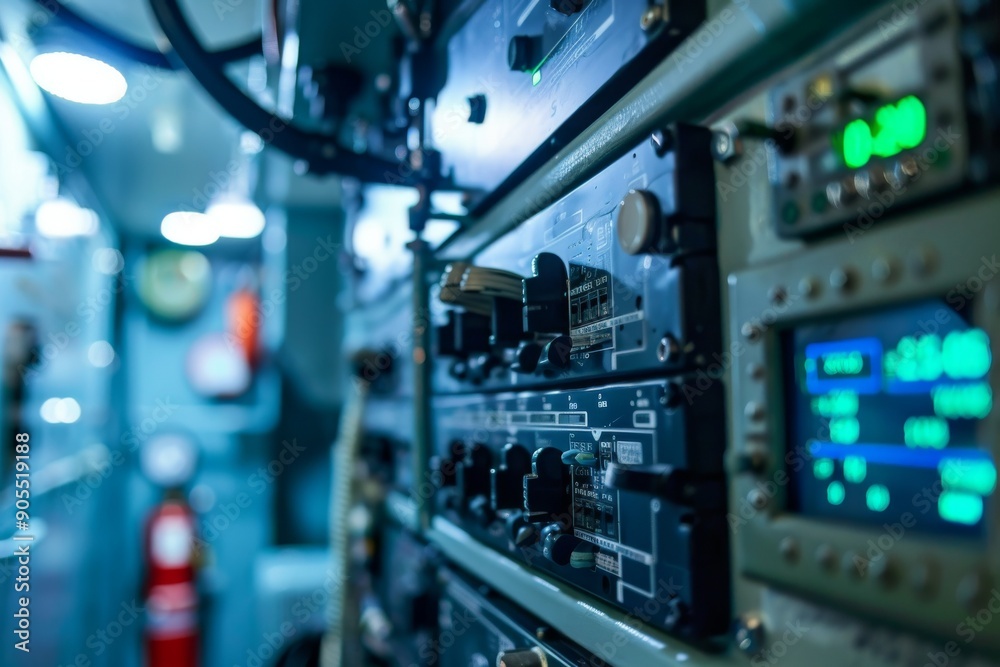 A close-up of a control panel with buttons, switches, and a digital display, suggestive of a complex technological system. A close-up of a control panel with buttons, switches, and a digital display, suggestive of a complex technological system.