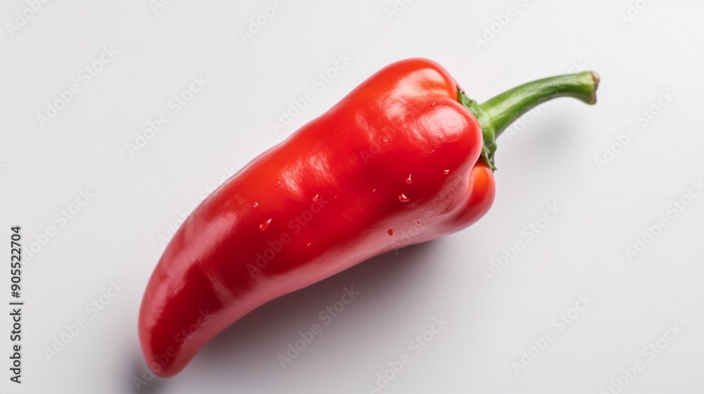 Fresh Red Bell Pepper on White Background - Healthy Organic Vegetable Ingredient Fresh Red Bell Pepper on White Background - Healthy Organic Vegetable Ingredient