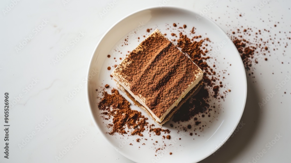 A dessert with chocolate powder on top of it A dessert with chocolate powder on top of it