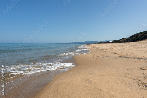 Rocky Beach with Seaweed and Clear Water