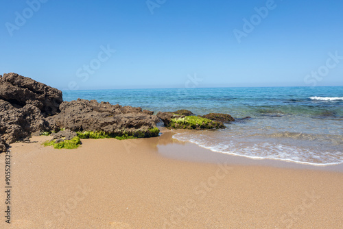 Sandy Beach with Clear Blue Water