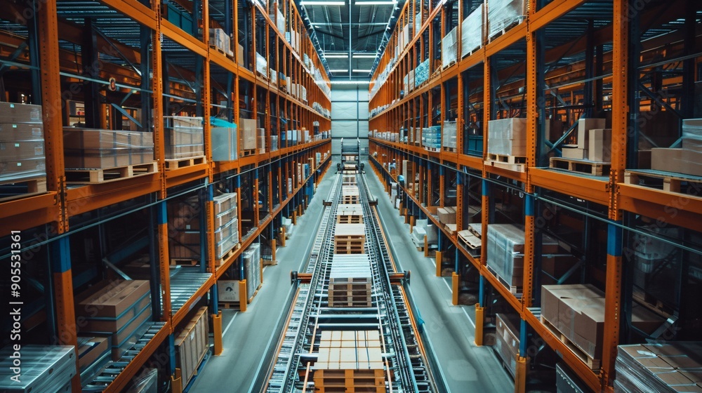 Organized Warehouse with Automated Sorting Systems and Inventory Bins for Efficient Storage Management Organized Warehouse with Automated Sorting Systems and Inventory Bins for Efficient Storage Management
