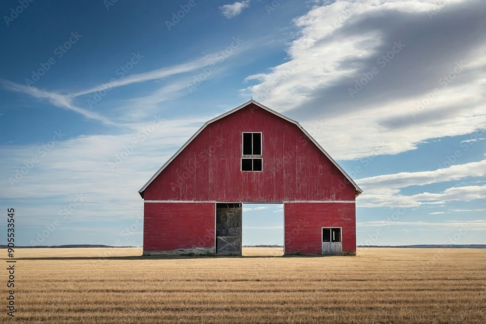 An image of a Barn on a plain field An image of a Barn on a plain field