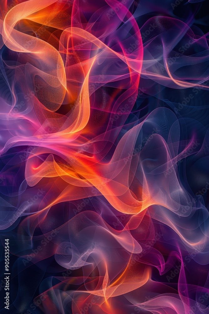 Fototapeta premium Futuristic Abstract Design with Dynamic Intersecting Lines in Vibrant Colors on Dark Background