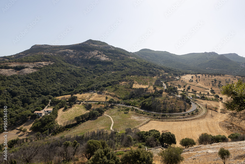 Obraz premium Aerial view from Casteddu Etzu castle on Sardinia