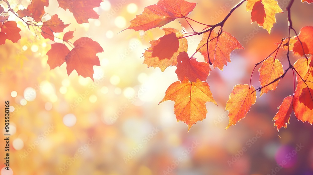 a close-up of tree branches with autumn leaves. The leaves are in various shades of red, orange, and yellow, indicating the fall season. The background is softly blurred with warm, glowing light a close-up of tree branches with autumn leaves. The leaves are in various shades of red, orange, and yellow, indicating the fall season. The background is softly blurred with warm, glowing light
