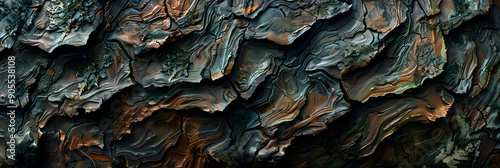 Intricacies of Tree Bark: A Close-Up on Nature's Rugged, Organic Textures and Patterns photo