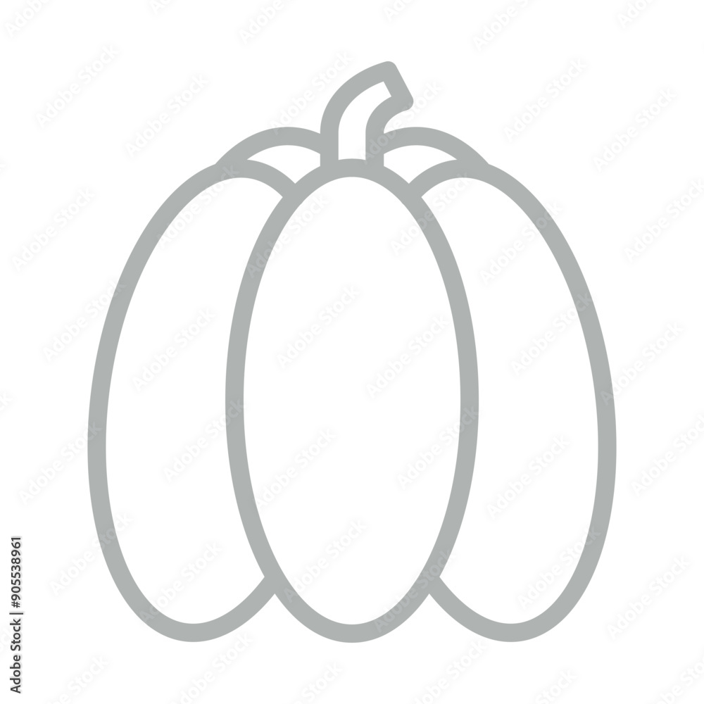 Pumpkin Vector Line Grey Icon Design Pumpkin Vector Line Grey Icon Design