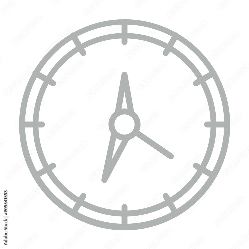 Clock Vector Line Grey Icon Design Clock Vector Line Grey Icon Design
