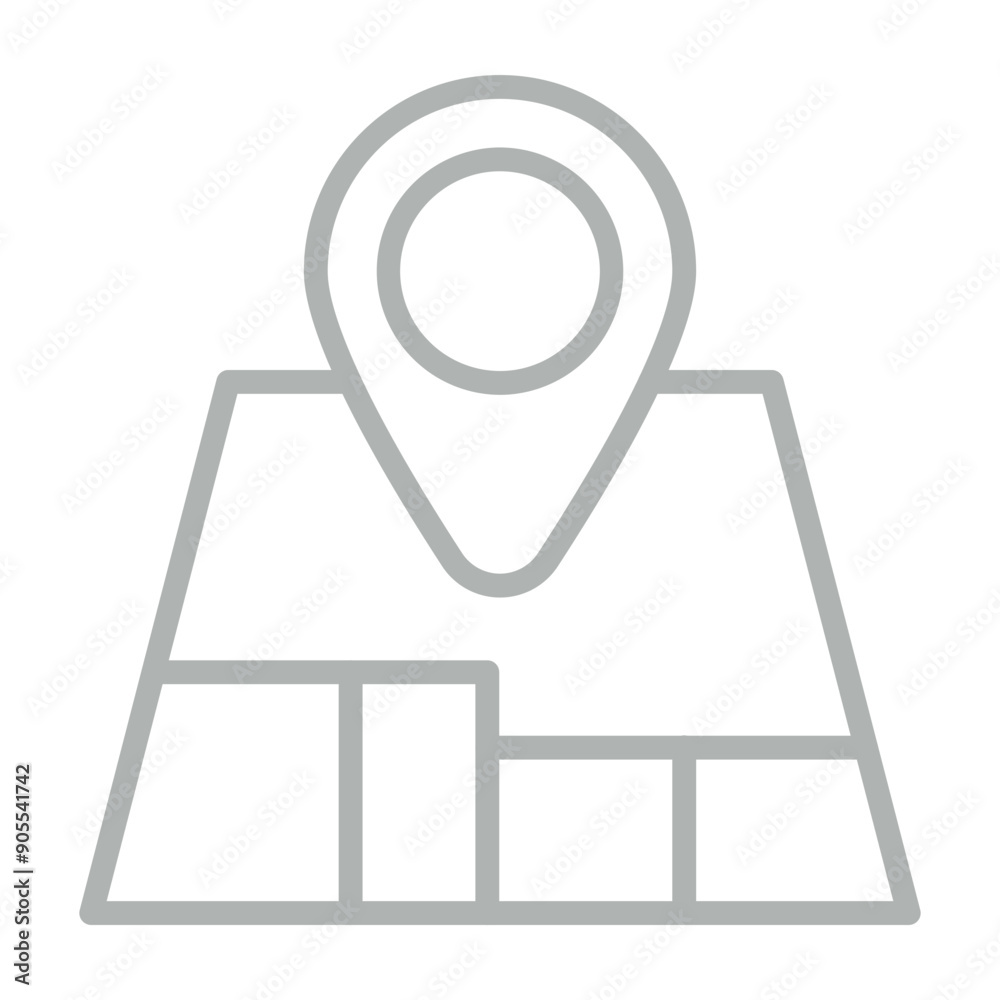 Map Vector Line Grey Icon Design Map Vector Line Grey Icon Design