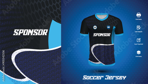 Soccer jersey design for sublimation or sports tshirt design for cricket football
 photo