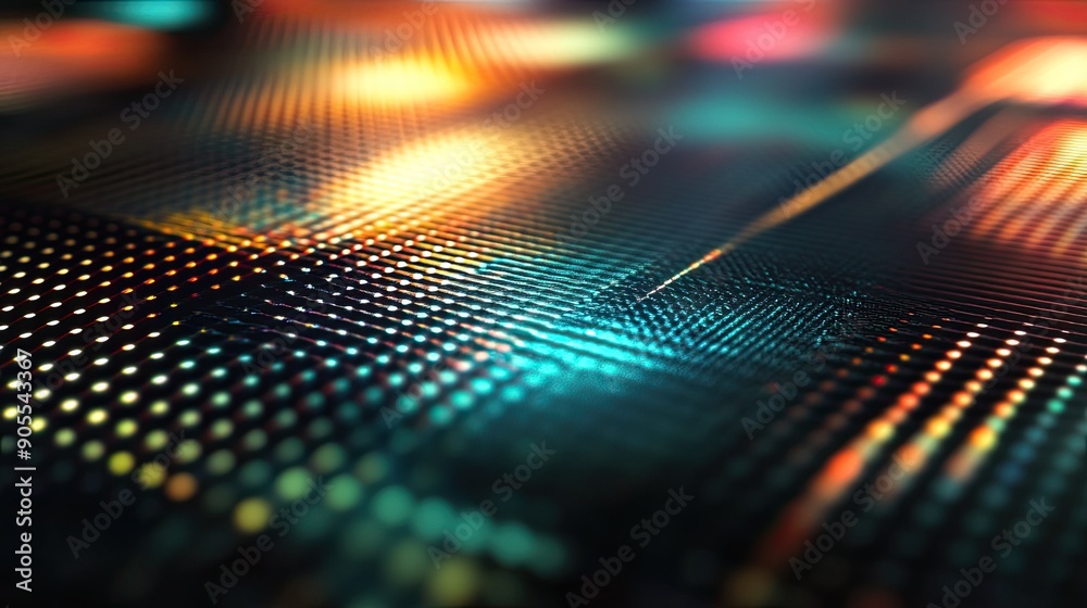 Abstract background with a futuristic, metallic grid and glowing highlights Abstract background with a futuristic, metallic grid and glowing highlights