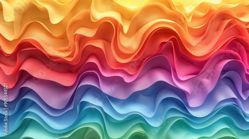 Abstract wavy waves with a rainbow gradient effect