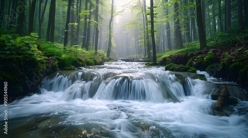 Misty Forest Stream.