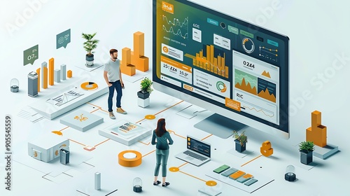 Essential digital advertising metrics for measuring the effectiveness of your campaigns, understanding ROI, and making data-driven adjustments to maximize performance. high resolution Illustration, photo