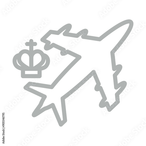 Luxury Travel Vector Line Grey Icon Design