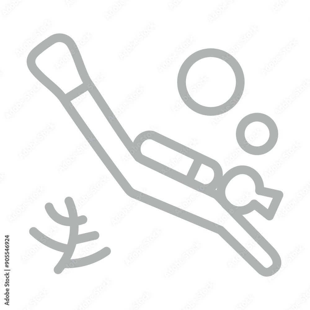 Scuba Diving Vector Line Grey Icon Design Scuba Diving Vector Line Grey Icon Design