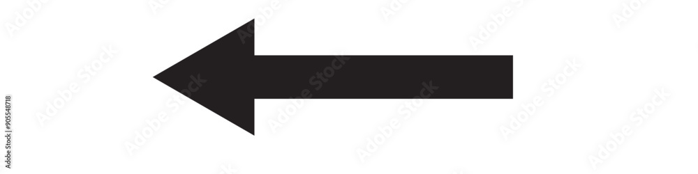 Black Long arrow to the left. black arrow isolated on white background eps 10 Black Long arrow to the left. black arrow isolated on white background eps 10