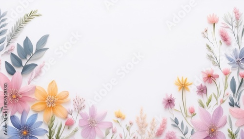 flores pintadas en acuarela sobre fondo blanco