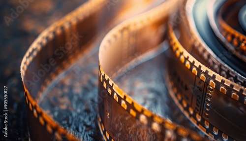 Timeless charm of a 35mm analog film strip frame, captured in detail, highlighting its