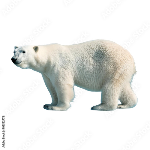 polar bear standing isolated on transparent background